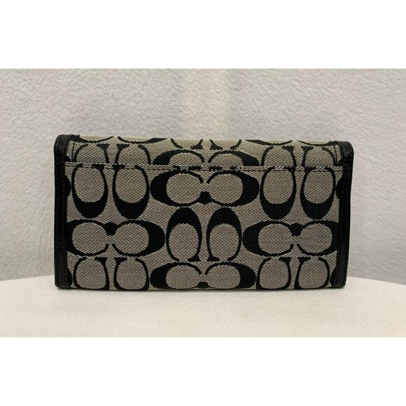SOLD***Y2K Coach Soho Signature Long Wallet Buckle Canvas Leather Black Gray - Picture 2 of 12